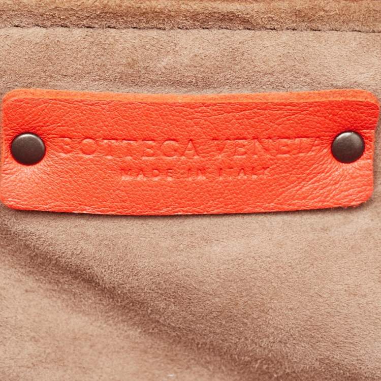 Pre Owned Bottega Veneta Red Intrecciato Leather Cesta Bag