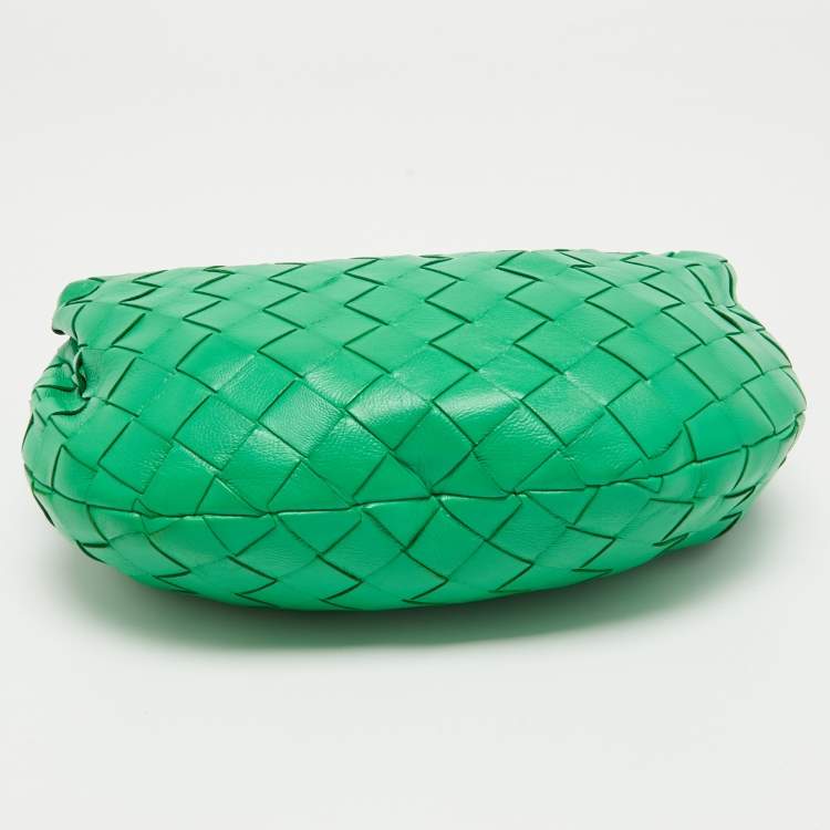 Pre Owned Bottega Veneta Green Intrecciato Leather Mini BV Jodie Bag