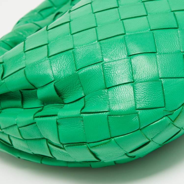 Pre Owned Bottega Veneta Green Intrecciato Leather Mini BV Jodie Bag