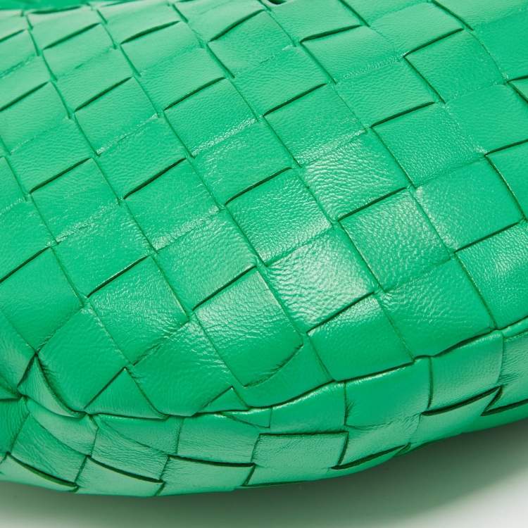 Pre Owned Bottega Veneta Green Intrecciato Leather Mini BV Jodie Bag