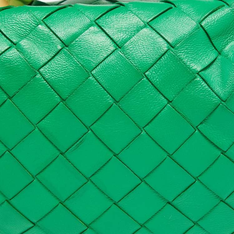 Pre Owned Bottega Veneta Green Intrecciato Leather Mini BV Jodie Bag