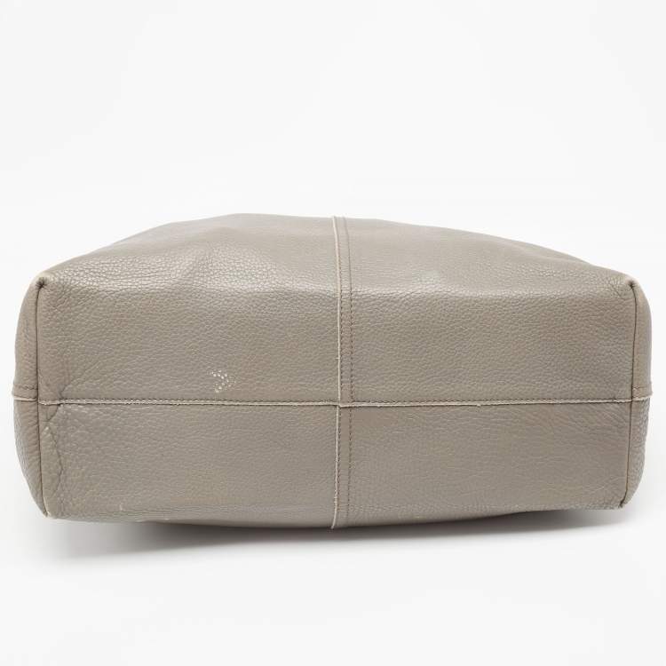 Pre Owned Bottega Veneta Grey Leather Intrecciato Handle Tote