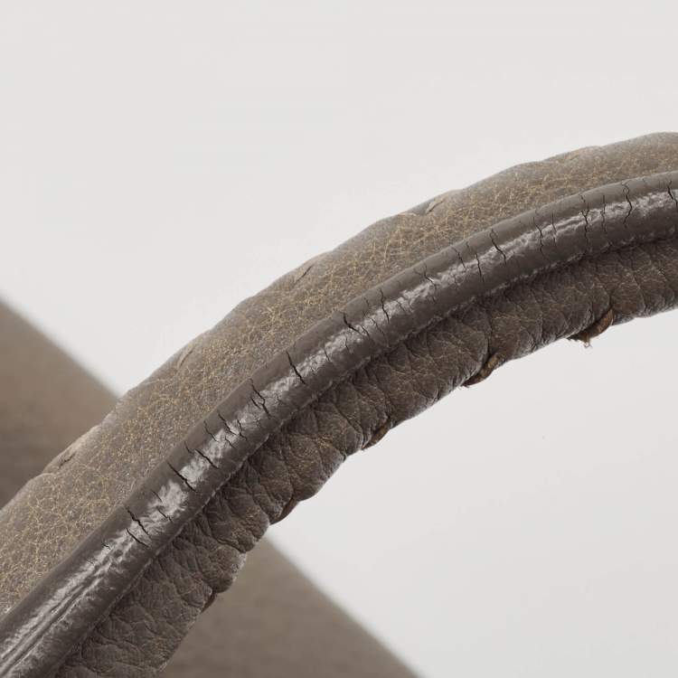 Pre Owned Bottega Veneta Grey Leather Intrecciato Handle Tote