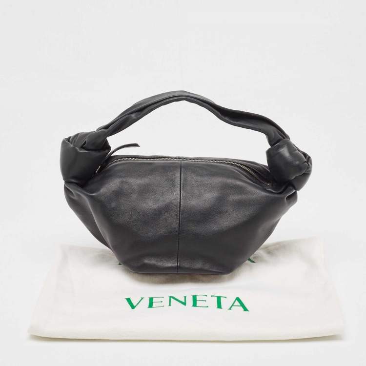 Pre Owned Bottega Veneta Black Mini Double Knot Hobo