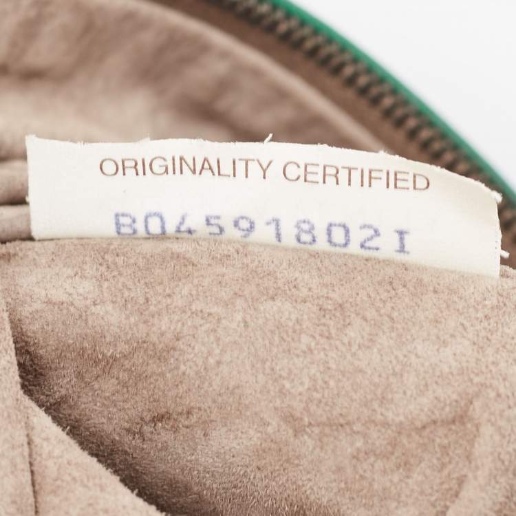 Pre Owned Bottega Veneta Green Intrecciato Leather Large Veneta Hobo