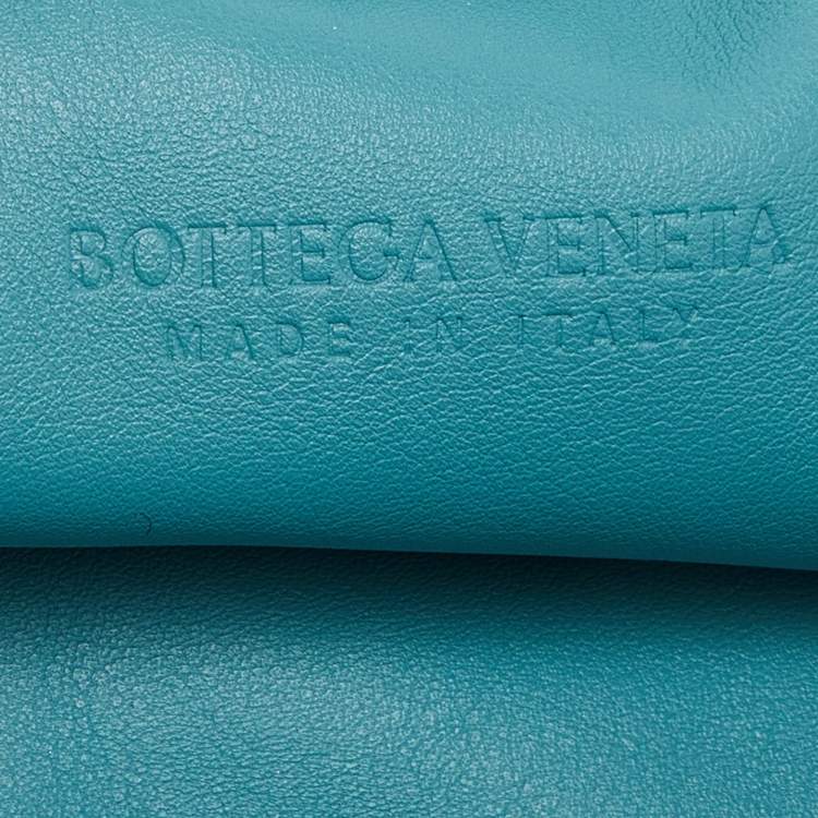 Pre Owned Bottega Veneta Blue Leather Classic Pouch 