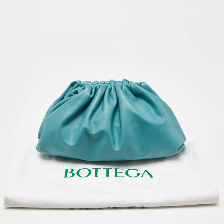 Pre Owned Bottega Veneta Blue Leather Classic Pouch 