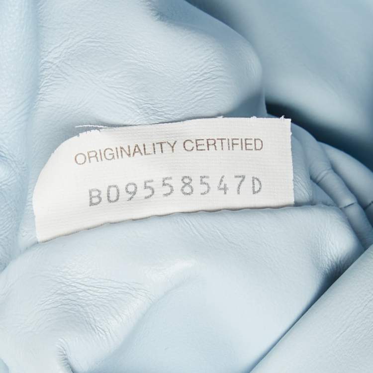 Pre Owned Bottega Veneta Light Blue Curly Raffia Mini The Pouch Bag