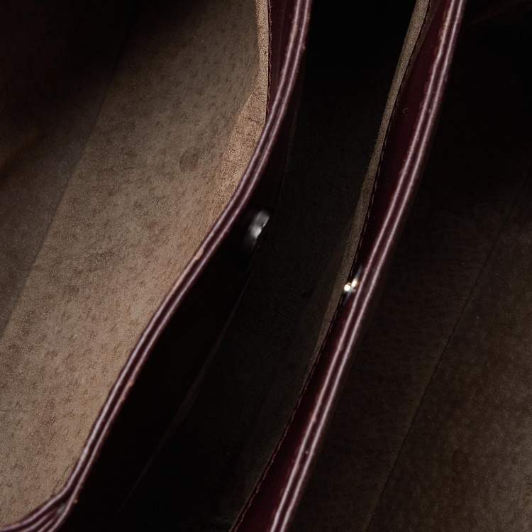 Pre Owned Bottega Veneta Burgundy Intrecciato Leather Small Roma Tote