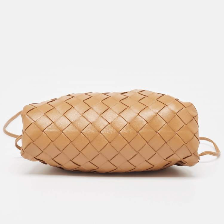 Pre Owned Bottega Veneta Tan Intrecciato Leather Mini The Pouch Bag