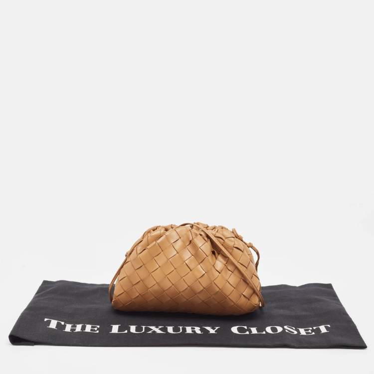 Pre Owned Bottega Veneta Tan Intrecciato Leather Mini The Pouch Bag