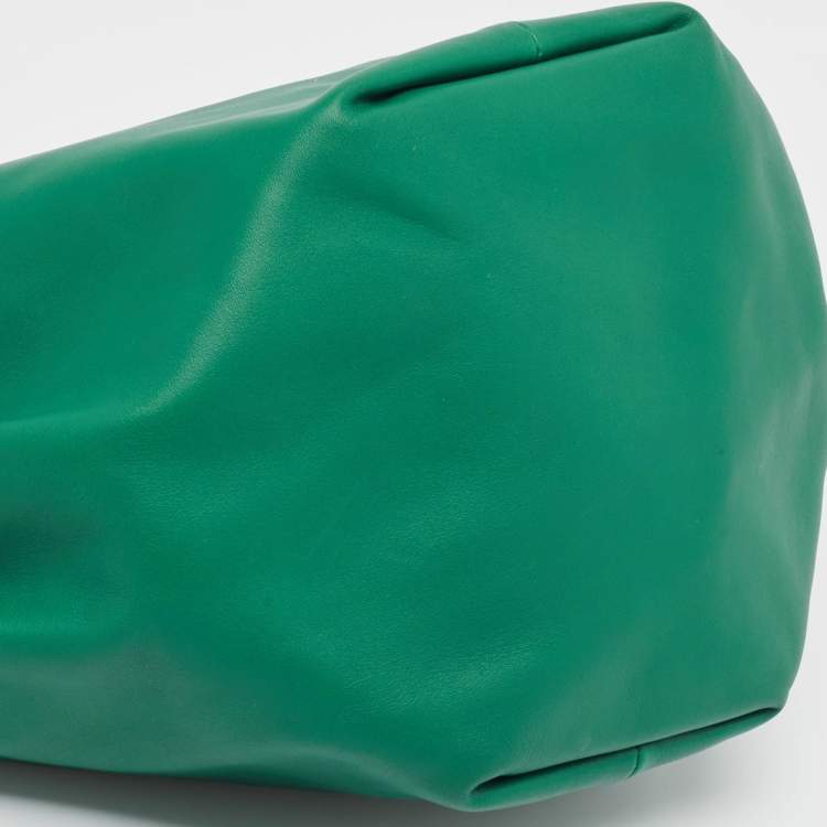 Pre Owned Bottega Veneta Dark Green Leather Double Knot Bag