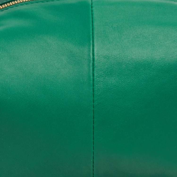 Pre Owned Bottega Veneta Dark Green Leather Double Knot Bag