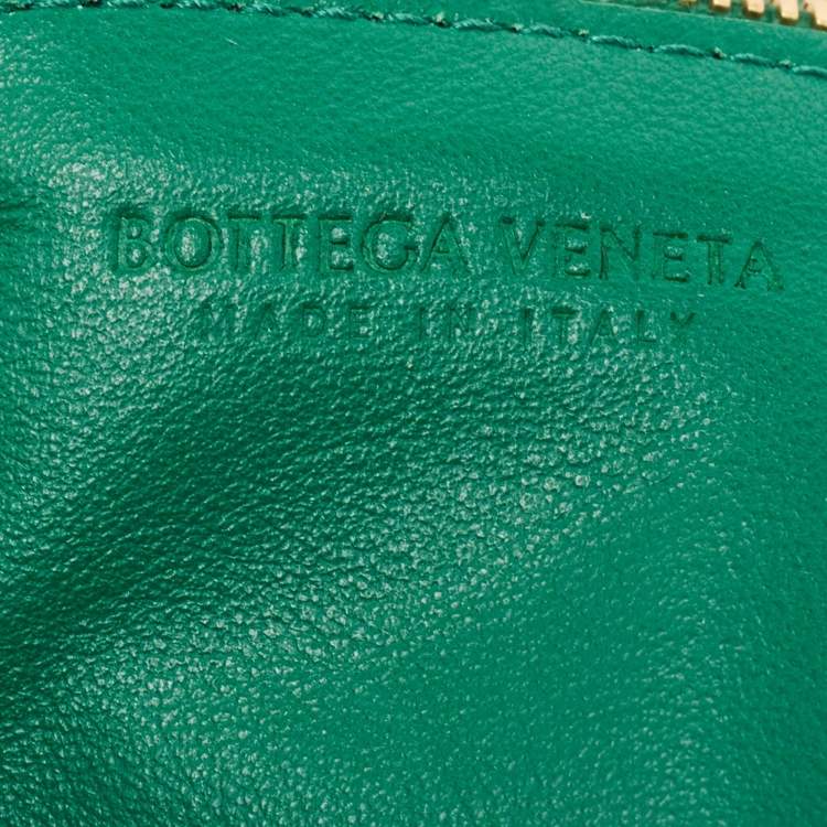 Pre Owned Bottega Veneta Dark Green Leather Double Knot Bag
