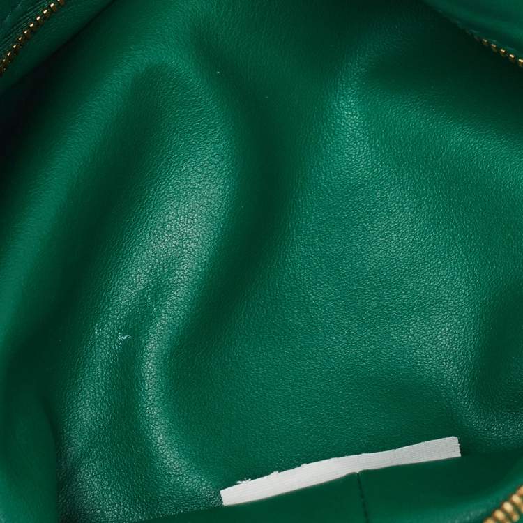 Pre Owned Bottega Veneta Dark Green Leather Double Knot Bag