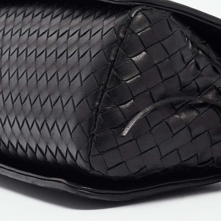 مملوكة مسبقًا Bottega Veneta Black Intrecciato Leather Limited Edition 050/150 Floral Applique Sienna Bag