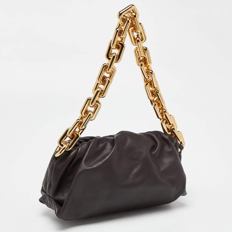 Pre Owned Bottega Veneta Brown Leather The Chain Pouch Bag