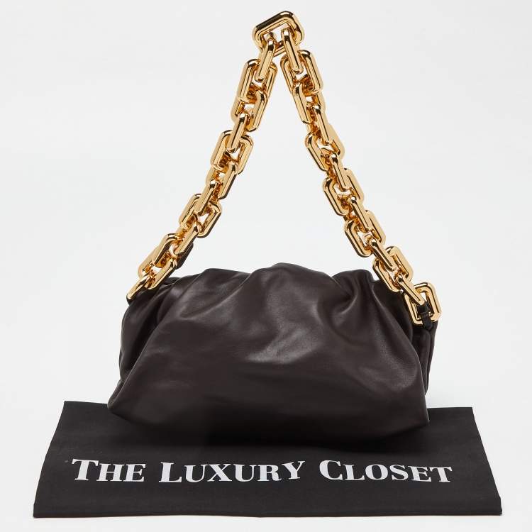 Pre Owned Bottega Veneta Brown Leather The Chain Pouch Bag