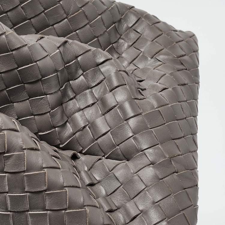 Pre Owned Bottega Veneta Grey Intrecciato Leather Medium Roma Tote