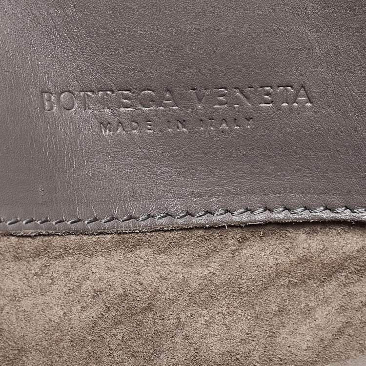 Pre Owned Bottega Veneta Grey Intrecciato Leather Medium Roma Tote