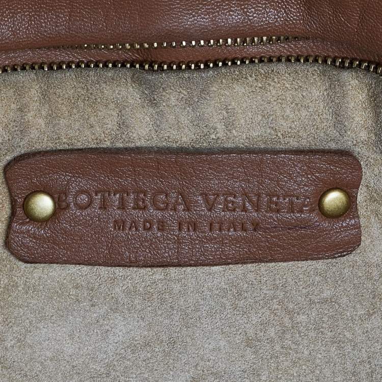 Pre Owned Bottega Veneta Brown Intrecciato Leather A-Shape Tote