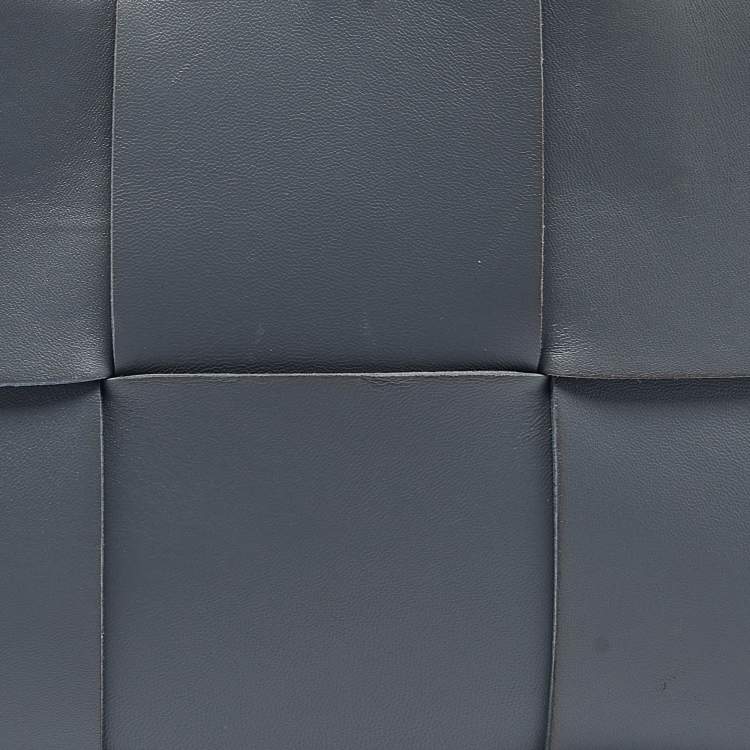 Pre Owned Bottega Veneta Ash Blue Intrecciato Leather Medium Arco Tote