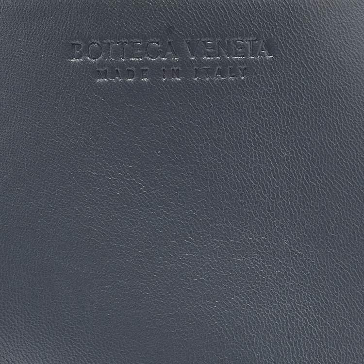 Pre Owned Bottega Veneta Ash Blue Intrecciato Leather Medium Arco Tote
