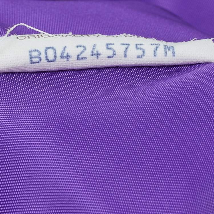 Pre Owned Bottega Veneta Purple Intrecciolusion Nylon and Leather Medium Tote 