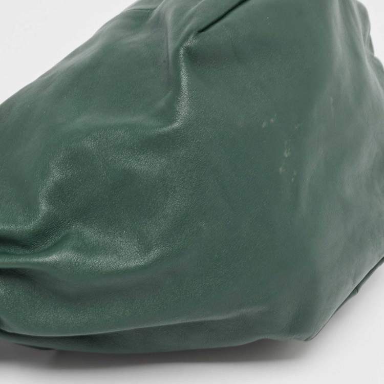 Pre Owned Bottega Veneta Dark Green Leather Double Knot Bag
