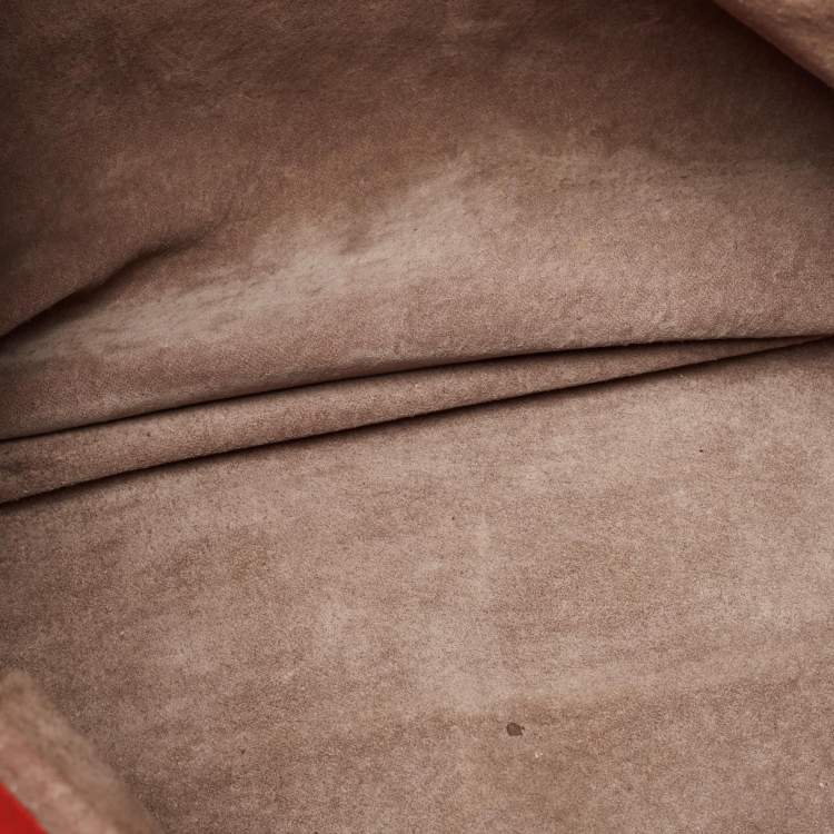 Pre Owned Bottega Veneta Red Intrecciato Leather Large Roma Stitch Tote