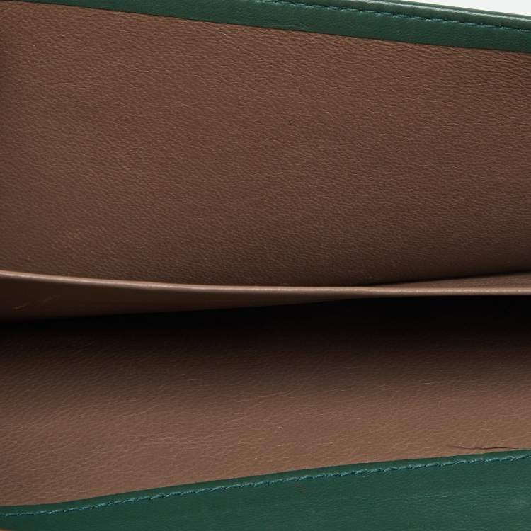 مملوكة مسبقًا Bottega Veneta Green Intrecciato Leather Flap Continental Wallet