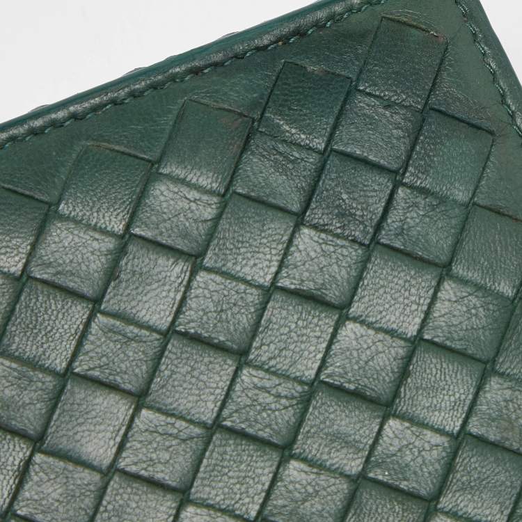 مملوكة مسبقًا Bottega Veneta Green Intrecciato Leather Flap Continental Wallet
