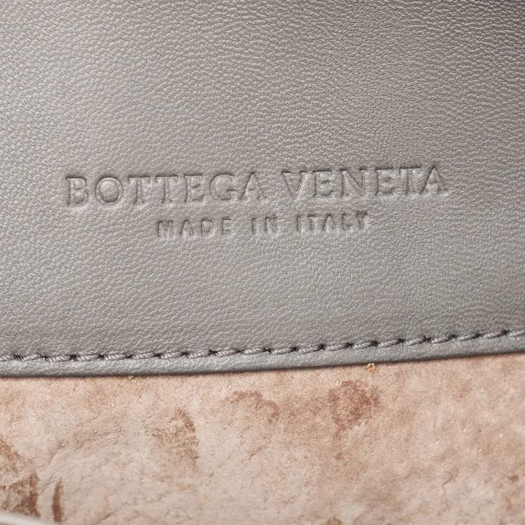 Pre Owned Bottega Veneta Grey Intrecciato Leather Small Olimpia Shoulder Bag