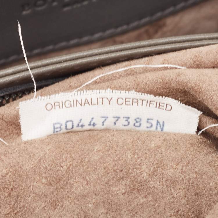 Pre Owned Bottega Veneta Grey Intrecciato Leather Small Olimpia Shoulder Bag