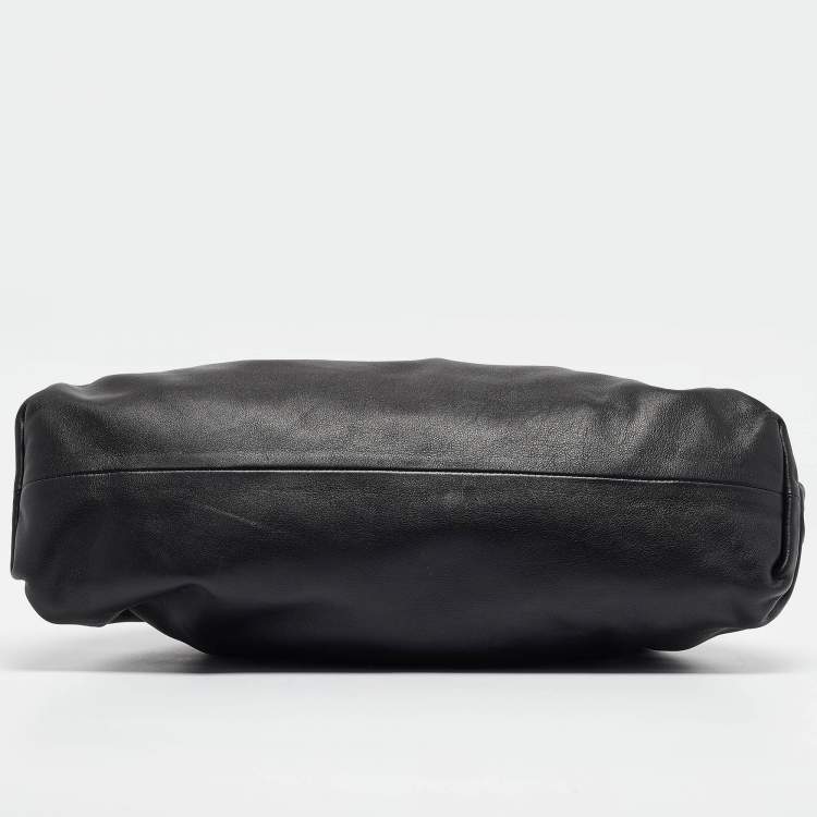 Pre Owned Bottega Veneta Black Leather Classic Pouch