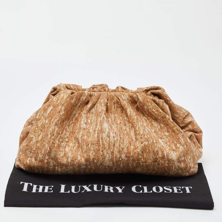 Pre Owned Bottega Veneta Beige Leather The Cork Pouch Clutch