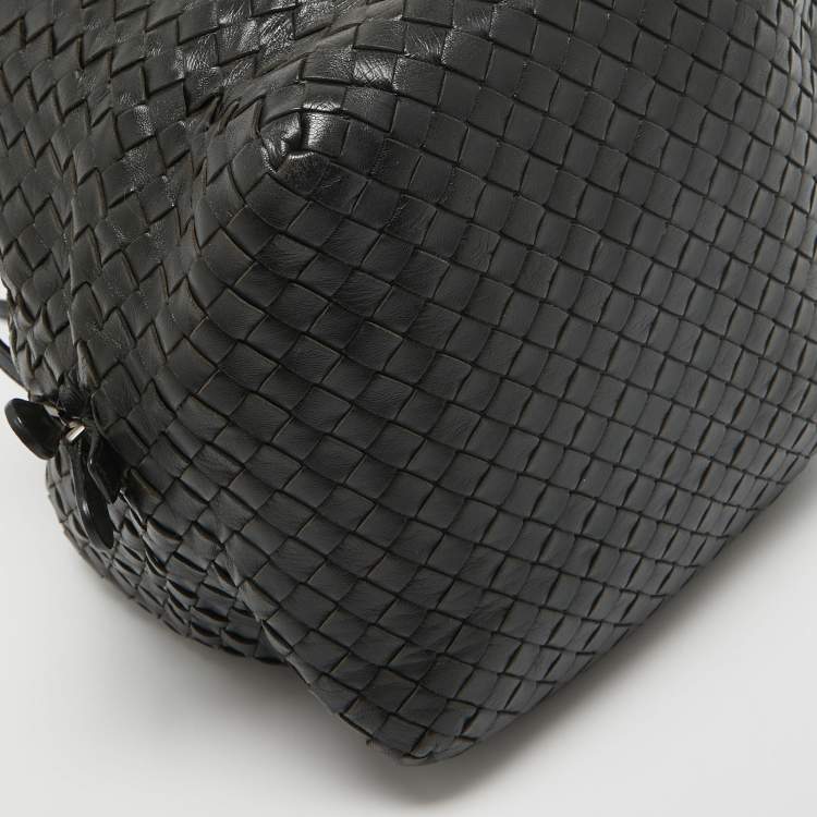 Pre Owned Bottega Veneta Dark Choco Brown Intrecciato Leather Cube Shoulder Bag