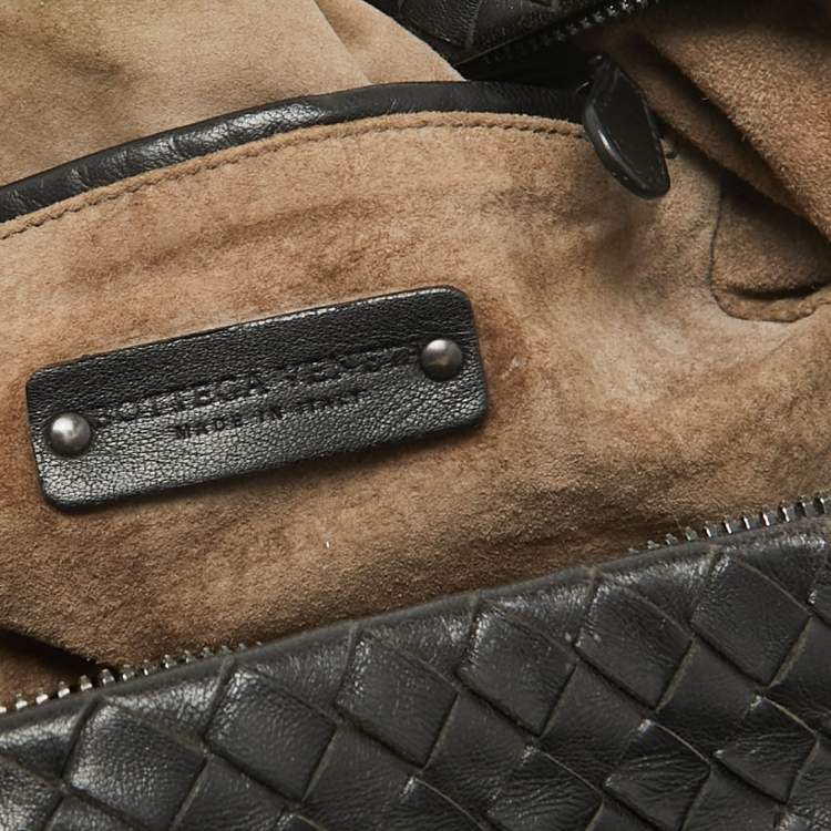 Pre Owned Bottega Veneta Dark Choco Brown Intrecciato Leather Cube Shoulder Bag