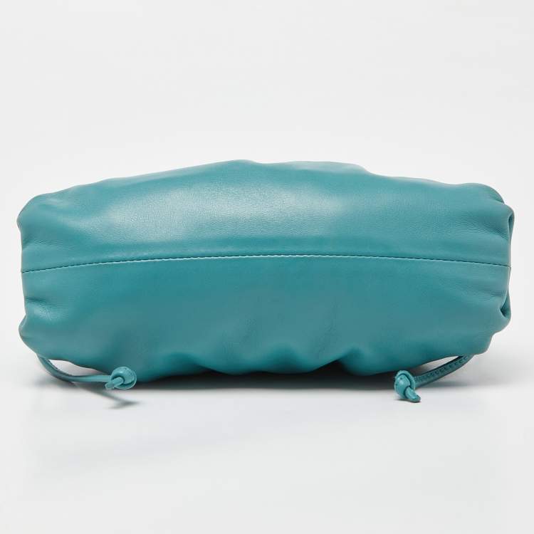 Pre Owned Bottega Veneta Blue Leather Mini The Pouch Bag
