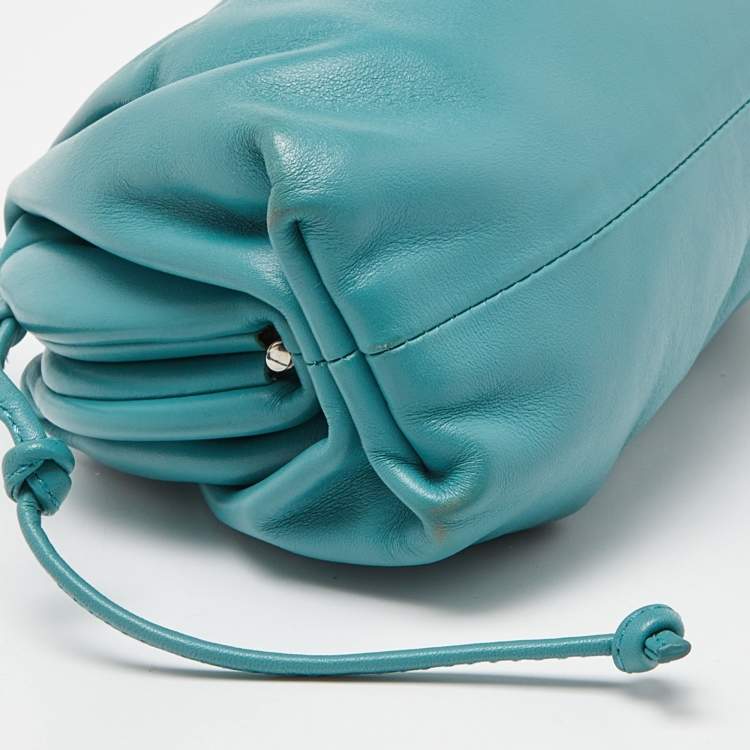 Pre Owned Bottega Veneta Blue Leather Mini The Pouch Bag