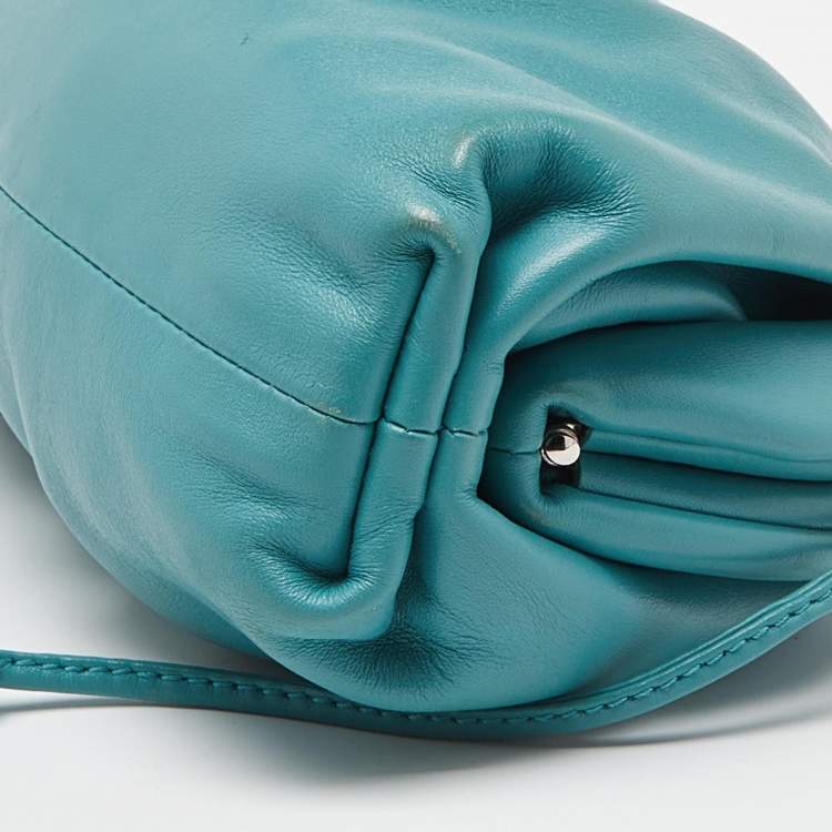 Pre Owned Bottega Veneta Blue Leather Mini The Pouch Bag