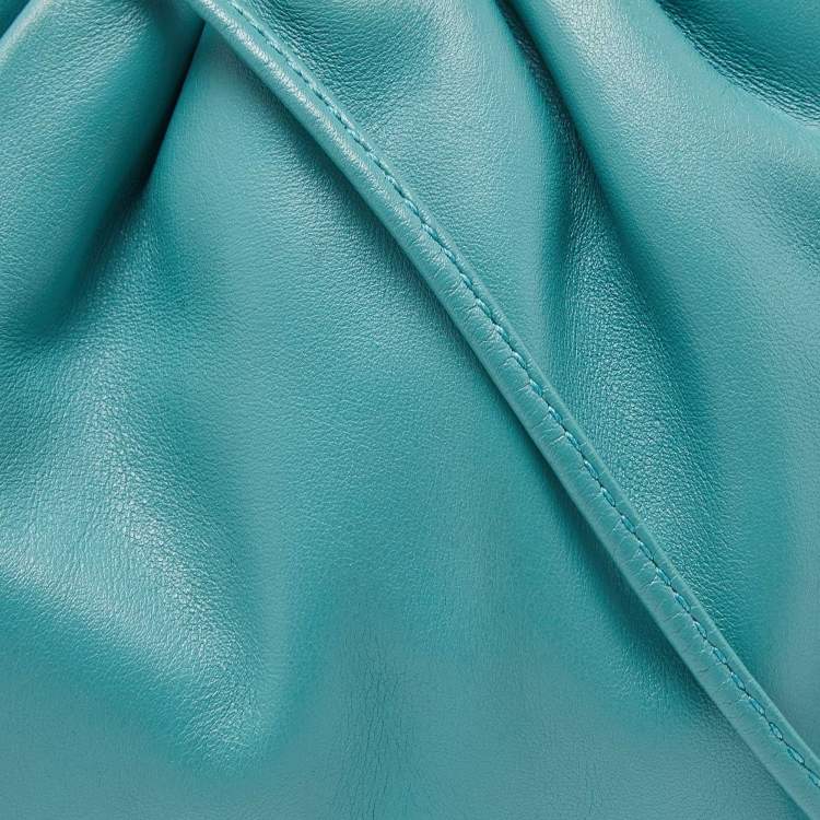 Pre Owned Bottega Veneta Blue Leather Mini The Pouch Bag