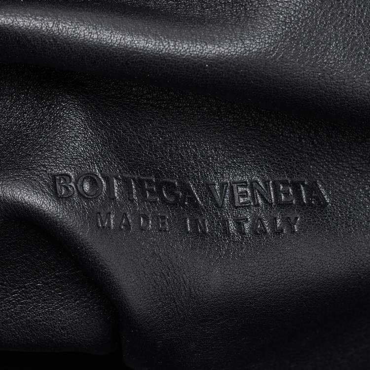 Pre Owned Bottega Veneta Black Leather The Pouch Clutch