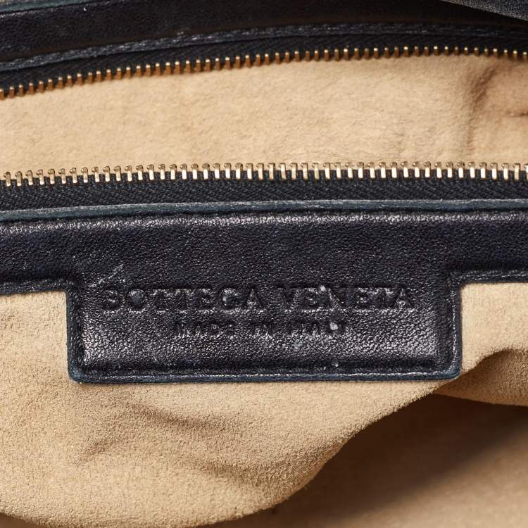 Pre Owned Bottega Veneta Black Intrecciato Leather Large Veneta Hobo