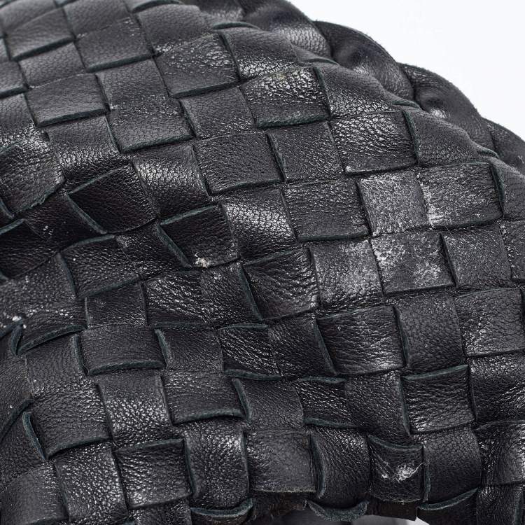 Pre Owned Bottega Veneta Black Intrecciato Leather Large Veneta Hobo