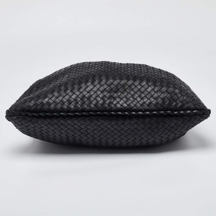 Pre Owned Bottega Veneta Black Intrecciato Leather Large Veneta Hobo