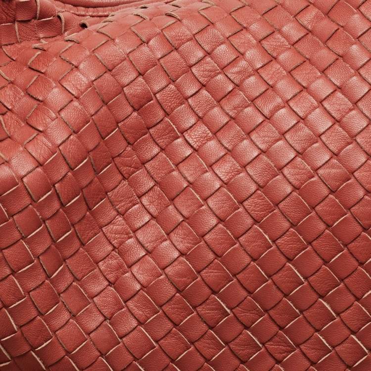Pre Owned Bottega Veneta Red Intrecciato Leather Hobo