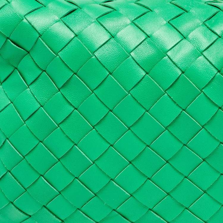 Pre Owned Bottega Veneta Green Intrecciato Leather Teen Jodie Hobo