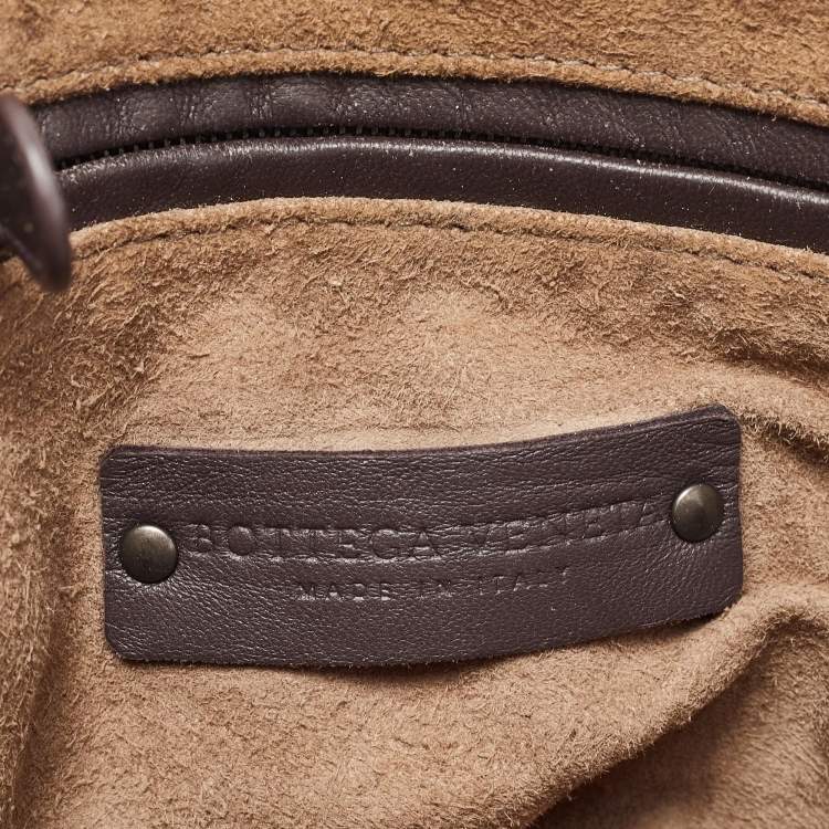 Pre Owned Bottega Veneta Muave Intrecciato Leather Nodini Crossbody Bag