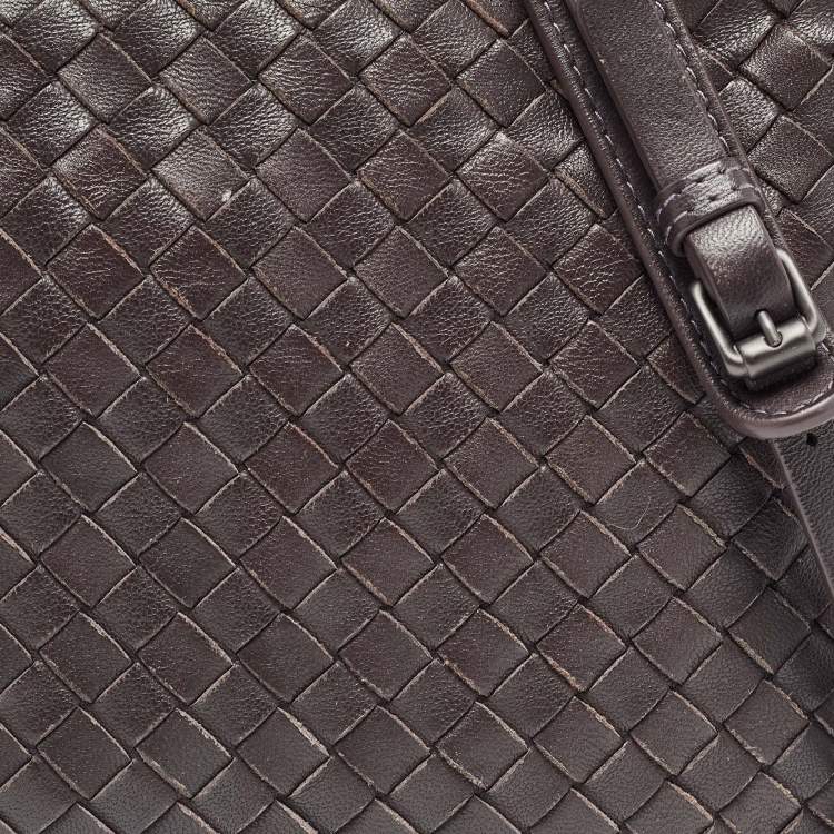 Pre Owned Bottega Veneta Muave Intrecciato Leather Nodini Crossbody Bag